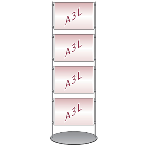 10mm bar stand with 3x A3 landscape